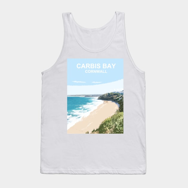 Carbis Bay St Ives Bay Cornwall. Cornish gift Tank Top by BarbaraGlebska